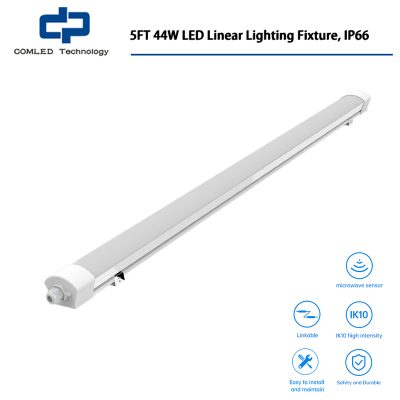 5FT 44W LED Linear Lighting Fixture, IP66 Vapor Tight Luminaire