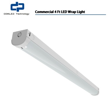 Commercial 4 Ft LED Wrap Light, White Integrated LED Wraparound Light With Prismatic Lens