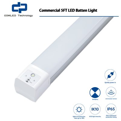 Commercial 5FT LED Batten Light, Ceiling Surface Mounted Slim LED Strip Lights, 44W 4000K
