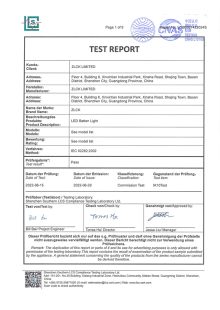 IK10 test report - LED Batten Light IK10 test report - LED Batten Light