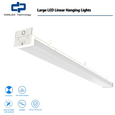 COMLED Large LED Linear Hanging Lights, Modern Conference Room Lighting - With Suspension Hanging Kit