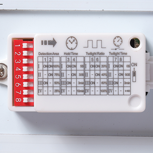 LED Batten Light Sensor Dimming Function LED Batten Light Sensor Detection detect area, hold time,Standby ratio, Standby time can be set.