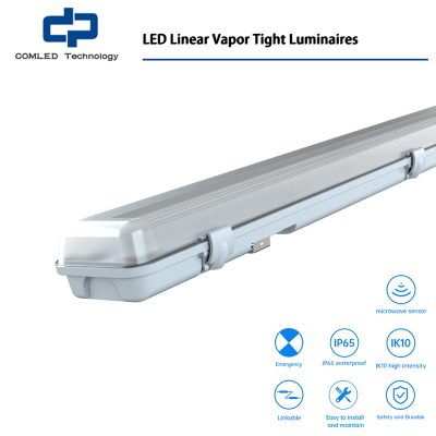 COMLED LED Linear Vapor Tight Luminaires, Parking Lot IP65 Triproof Light