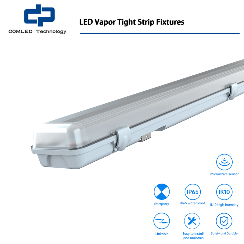 COMLED LED Vapor Tight Strip Fixtures, LED Wraparound Light