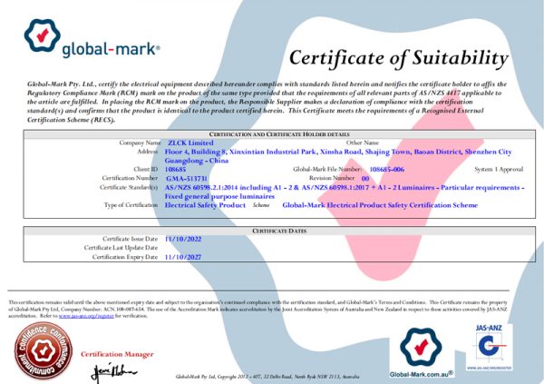 LED Batten Fixture SAA Certificate-N-series